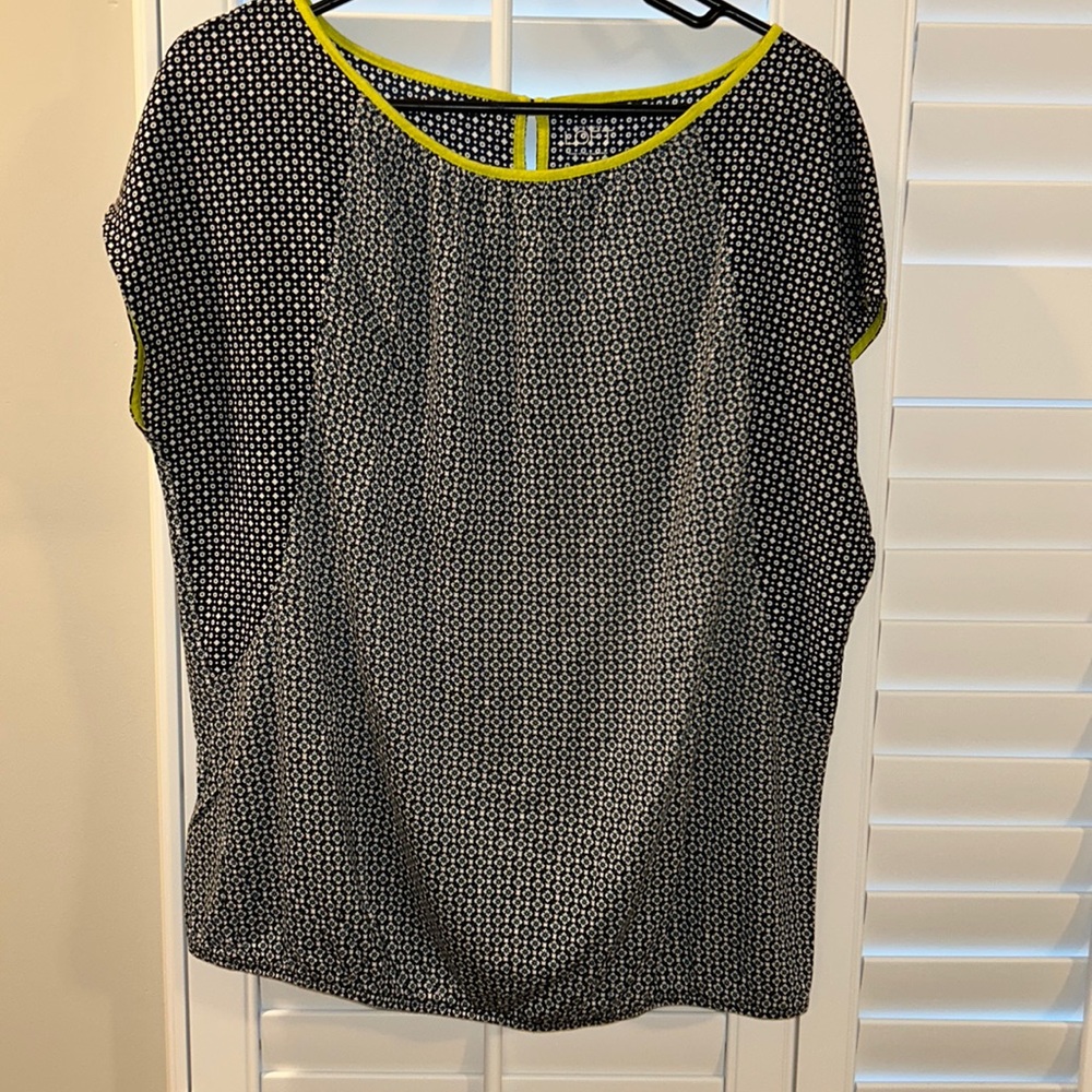 Loft Geometric print blouse size Large
